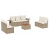 Juego de sofás de jardín con cojines beige 8 pzas ratán