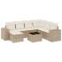 Juego de sofás de jardín con cojines beige 8 pzas ratán