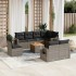 Set de muebles de jardín 9 pzas y cojines ratán sintético