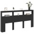 Cabecero de cama con luz LED negro 200x17x102