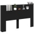 Cabecero de cama con luz LED negro 160x16,5x103,5
