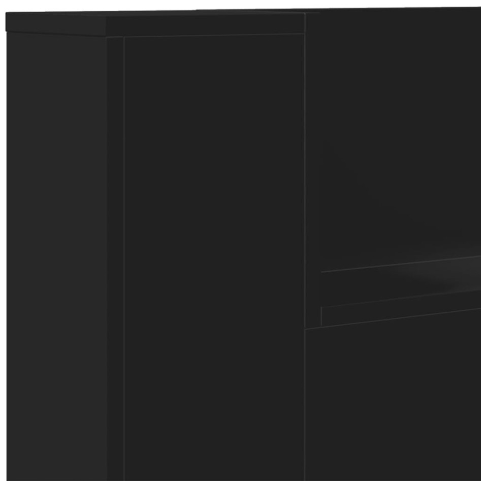 Cabecero de cama con luz LED negro 160x16,5x103,5