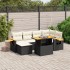 Set de comedor de jardín 7 pzas y cojines ratán sintético