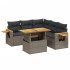 Set de muebles de jardín 6 pzas y cojines ratán sintético