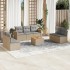 Juego de sofás jardín con cojines beige mezcla 8 pzas ratán