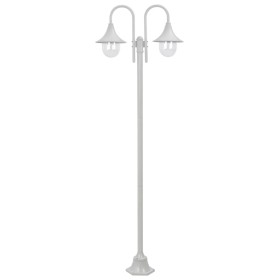 Farola de jardín con 2 luces aluminio blanca E27 220