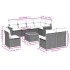 Set de muebles de jardín 9 pzas y cojines ratán sintético