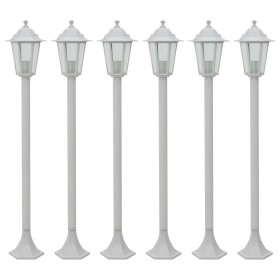 Farolas de jardín aluminio blancas E27 110 cm 6