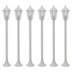 Farolas de jardín aluminio blancas E27 110 cm 6 unidades