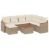 Juego de sofás de jardín con cojines beige 8 pzas ratán