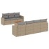 Juego de sofás jardín con cojines beige mezcla 8 pzas ratán