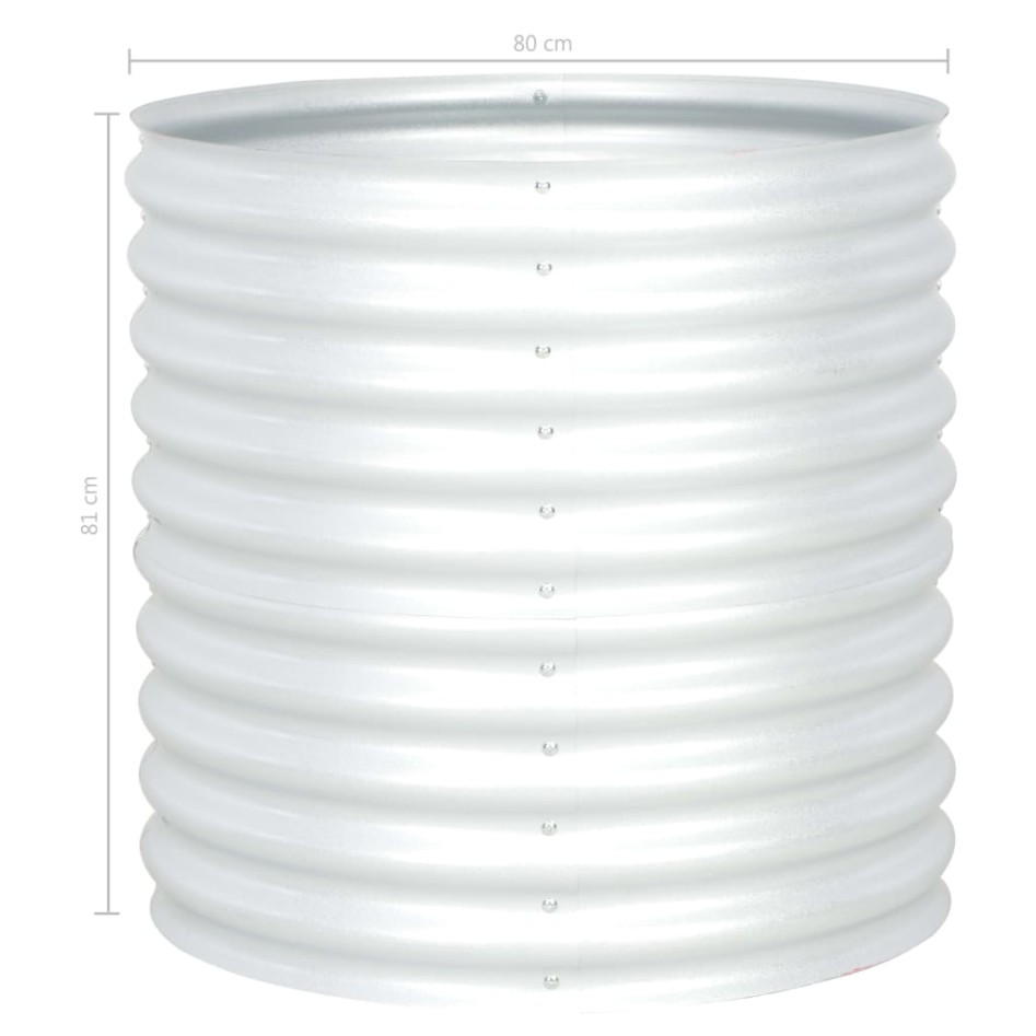 Arriate de acero galvanizado plateado 80x80x81