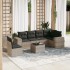 Set de sofás de jardín 7 pzas con cojines ratán PE gris