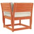 Set de sofás jardín 5 pzas con cojines madera pino marrón