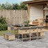 Set comedor de jardín 11 pzas con cojines ratán sintético