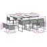 Set comedor de jardín 11 pzas con cojines ratán sintético