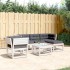 Set muebles jardín 5 pzas con cojines madera maciza pino