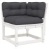 Set muebles jardín 5 pzas con cojines madera maciza pino