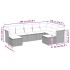 Set muebles jardín 9 pzas y cojines ratán sintético gris