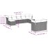 Set de muebles de jardín 9 pzas y cojines ratán sintético