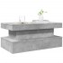 Mesa de centro con luces LED gris hormigón 90x50x40