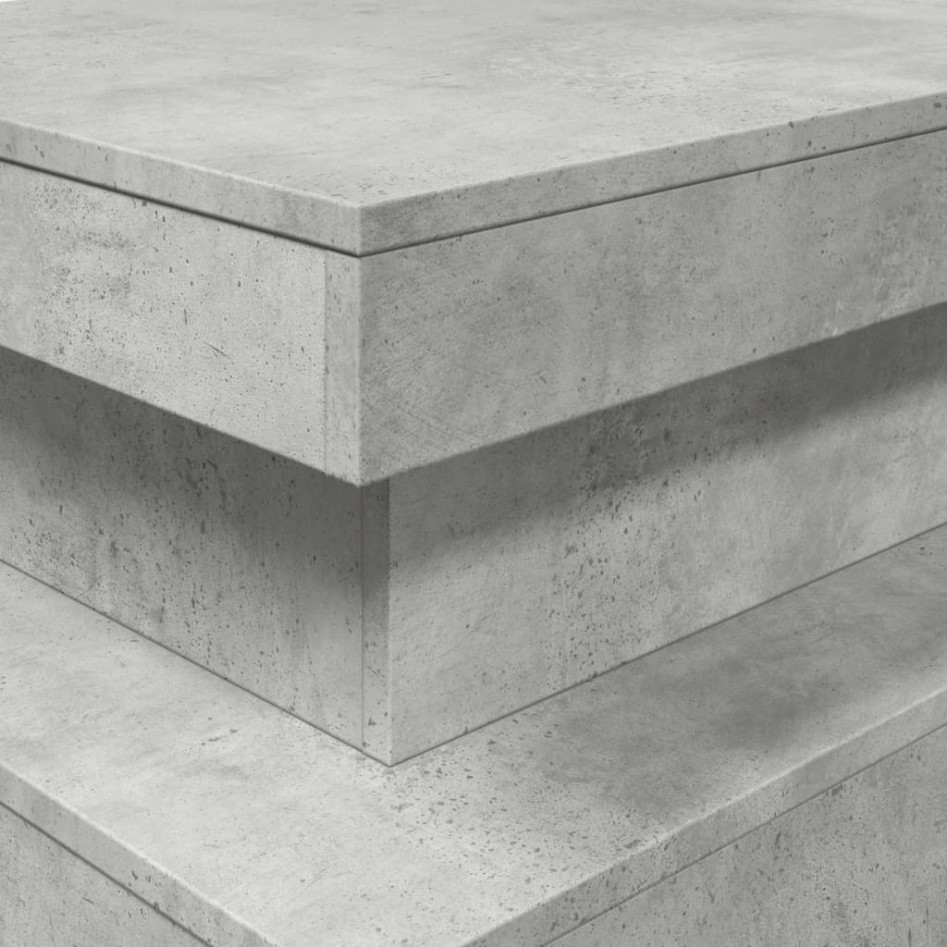 Mesa de centro con luces LED gris hormigón 90x50x40