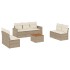 Juego de sofás de jardín con cojines beige 8 pzas ratán