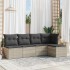 Set de sofás jardín y cojines 5 pzas ratán sintético gris