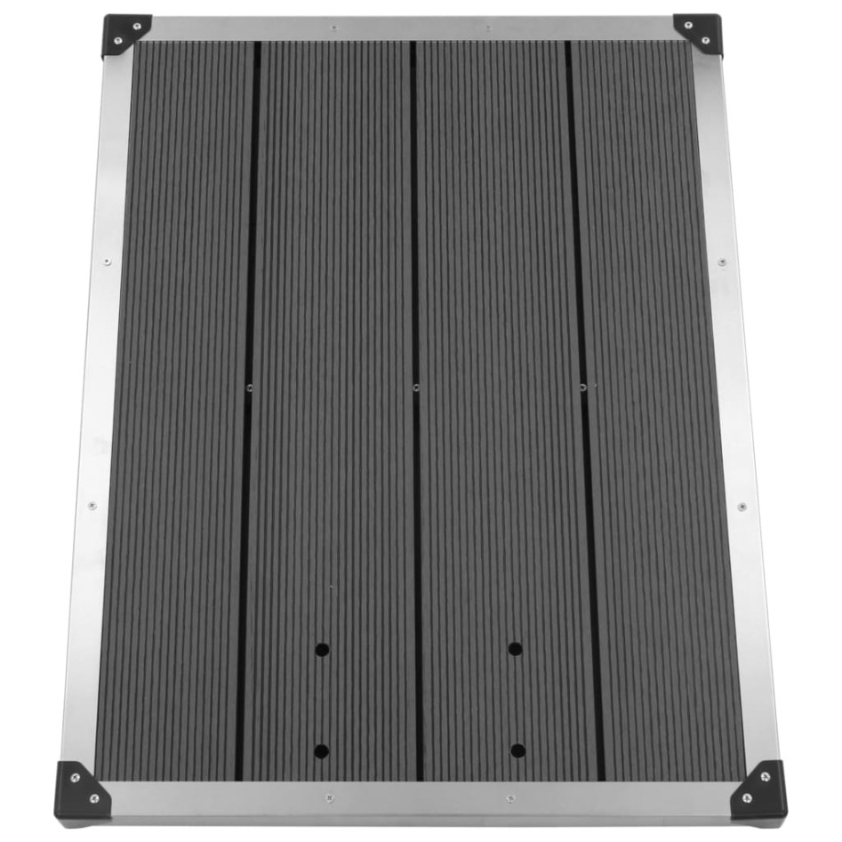 Plato de ducha de jardín WPC acero inoxidable gris 80x62