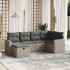 Set de muebles de jardín 6 pzas y cojines ratán sintético