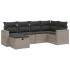 Set de muebles de jardín 6 pzas y cojines ratán sintético