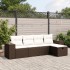 Set comedor de jardín 5 piezas y cojines ratán sintético
