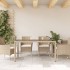 Mesa de jardín superficie de vidrio ratán PE beige 150x90x75