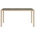 Mesa de jardín superficie de vidrio ratán PE beige 150x90x75
