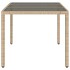 Mesa de jardín superficie de vidrio ratán PE beige 150x90x75