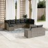 Set de muebles de jardín 9 pzas y cojines ratán sintético