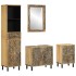 Conjunto de muebles de baño 4 piezas madera maciza de