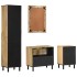 Conjunto de muebles de baño 4 piezas madera maciza de