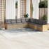 Set de sofás de jardín 9 pzas con cojines ratán sintético