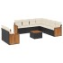 Set de sofás de jardín 10 pzas cojines ratán sintético
