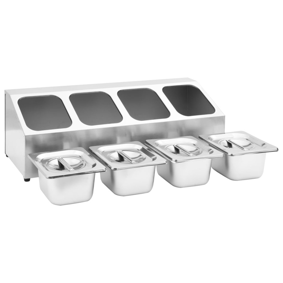 Soporte bandeja Gastronorm con 4 bandejas 1/6 acero