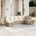 Set sofás de jardín 7 piezas y cojines ratán sintético
