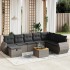 Set de muebles de jardín 9 pzas y cojines ratán sintético