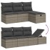 Set de muebles de jardín 9 pzas y cojines ratán sintético