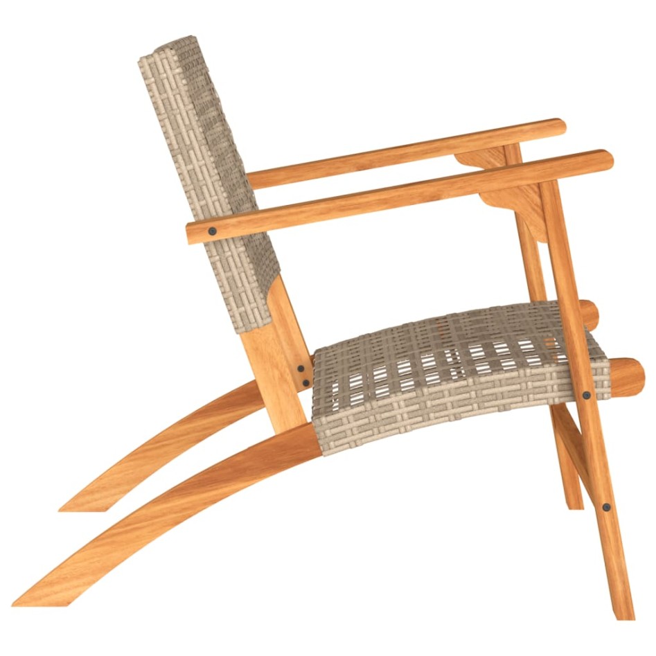 Sillas de jardín 2 uds madera de acacia y ratán sintético