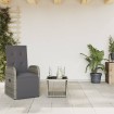 Juego de comedor jardín 2 pzas con cojines ratán sintético gris