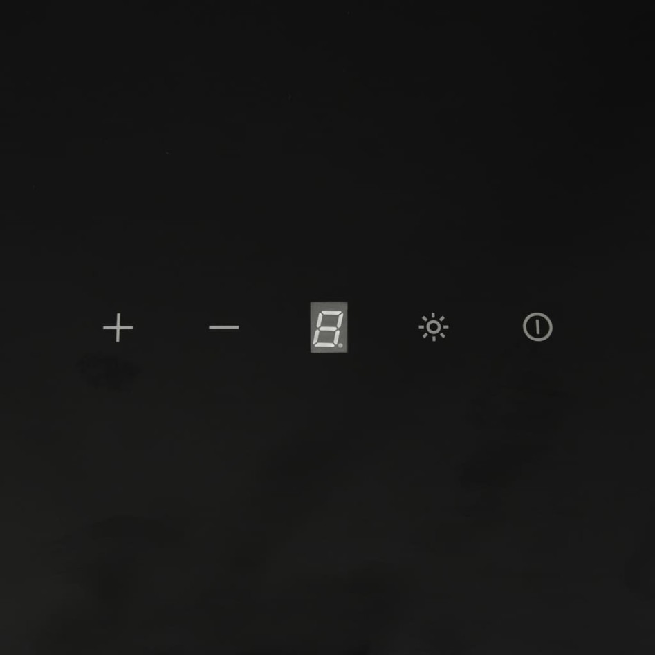 Campana extractora de pared acero vidrio templado negro 90