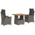 Set comedor de jardín 3 piezas con cojines ratán sintético