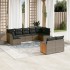 Set de muebles de jardín 9 pzas y cojines ratán sintético
