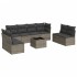 Set de muebles de jardín 9 pzas y cojines ratán sintético